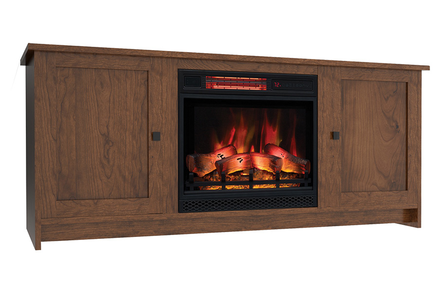 150 newport shaker media console with fireplace
